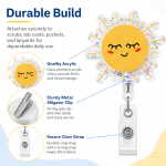 Cute Smiley Sun Retractable ID Badge Holder for Pediatric Nurses