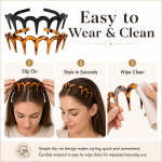 Zigzag Headbands for Women 2 Pack U-Shaped Hair Comb Headbands