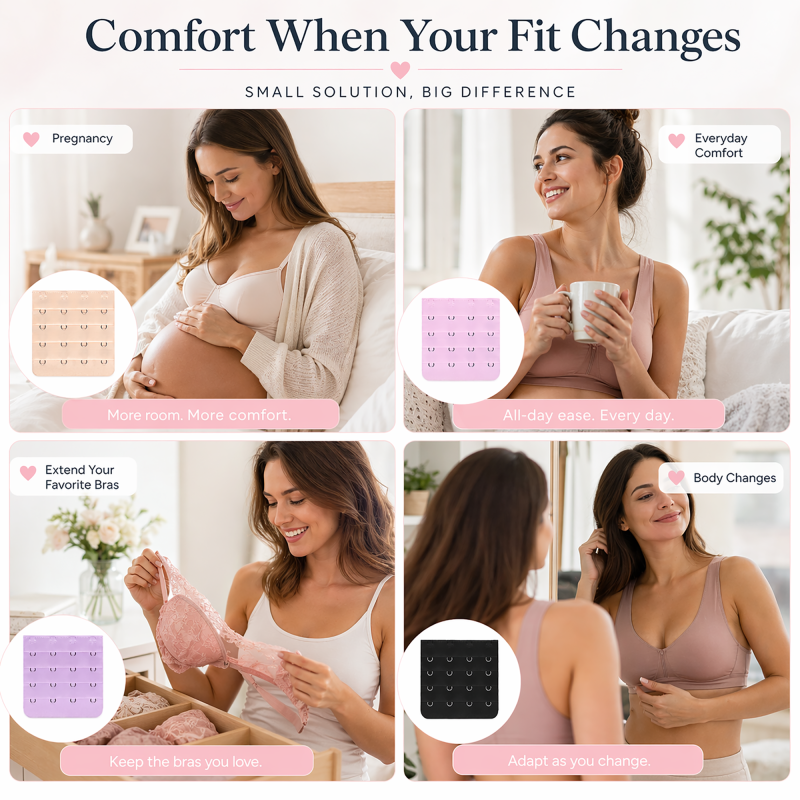 4 Hook Bra Extender Women's Soft and Comfortable Bra Extension