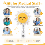Cute Smiley Sun Retractable ID Badge Holder for Pediatric Nurses