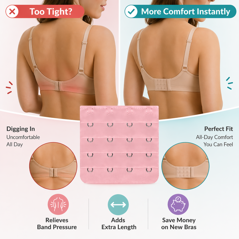 4 Hook Bra Extender Women's Soft and Comfortable Bra Extension