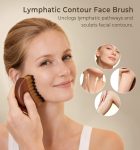 Lymphatic Contour Face Brush, Wooden Face Brush for Lymphatic Drainage