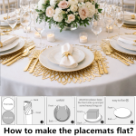Set of 4 Round Placemats Gold, Heat-Resistant PVC Table Mats